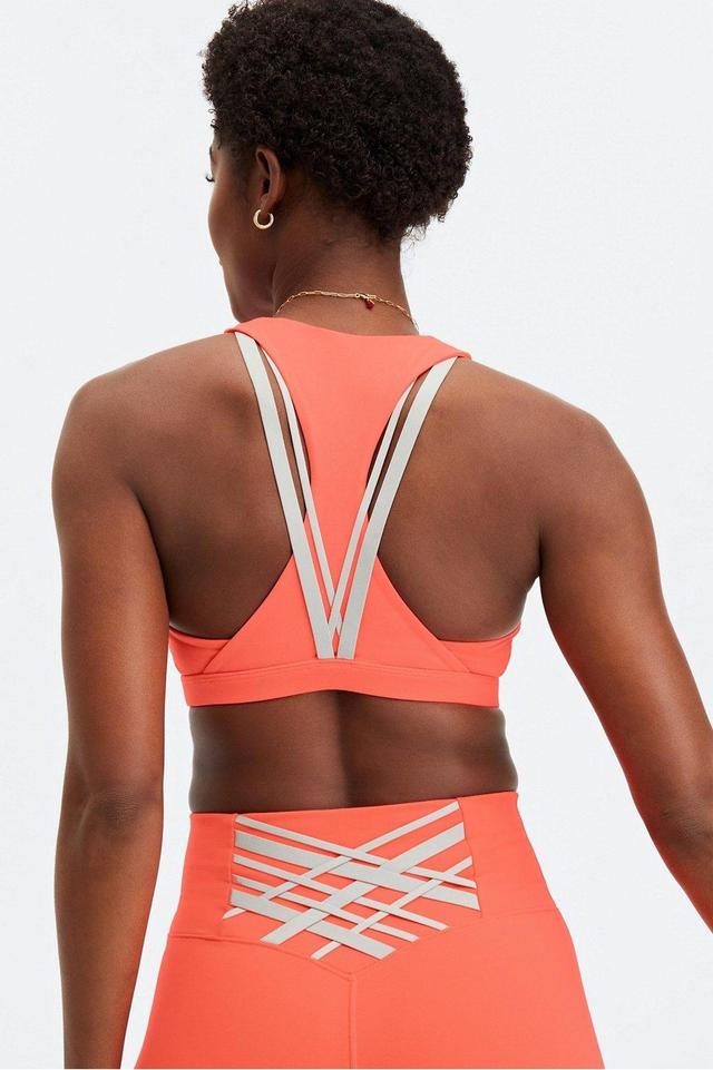 Fabletics Kessler Medium Impact Sports Bra Womens orange plus Size 3X Product Image