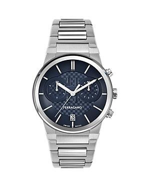 Mens FERRAGAMO Sapphire Chrono Stainless Steel Bracelet Watch/41MM Product Image