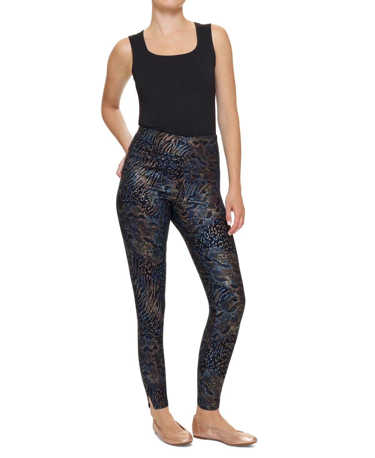 Hue Womens High-Rise Mixed Animal-Print Leggings product image