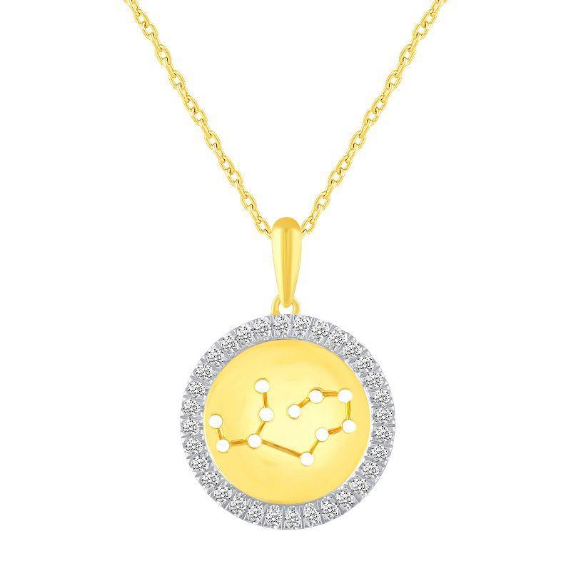 1/4 Carat T.W. Diamond Halo Zodiac Pendant Necklace, Womens Capricorn Product Image