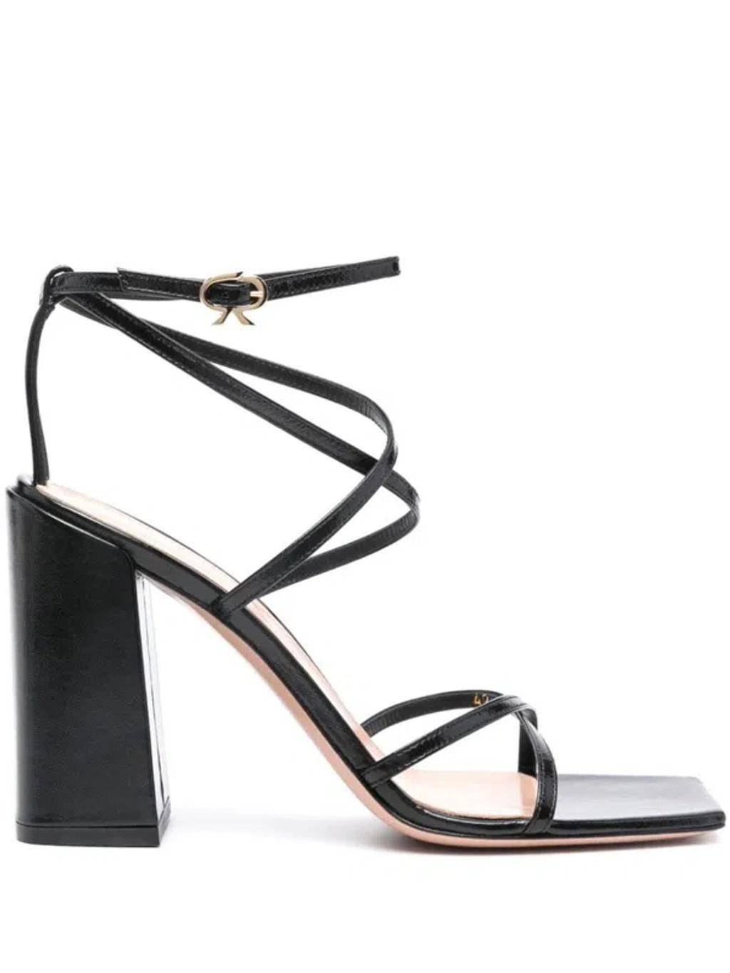 Leather 105mm Sandals In Black Product Image