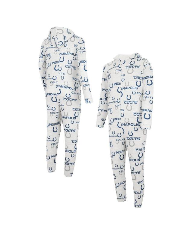 Mens Concepts Sport White Indianapolis Colts Allover Print Docket Union Full-Zip Hooded Pajama Suit Product Image