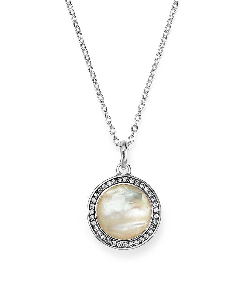 Ippolita Mini Pendant Necklace in Sterling Silver with Diamonds - MOTHER OF PEARL Product Image