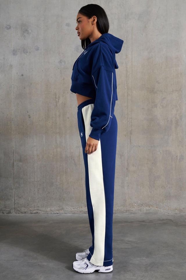 Petite Wide Leg Sweatpants in Navy Product Image