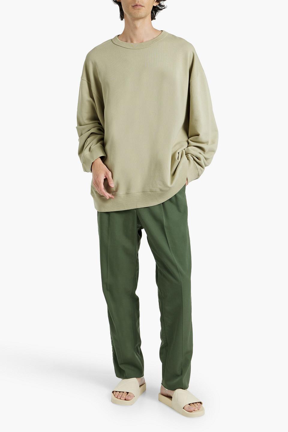 French Cotton-terry Sweatshirt In Light Green Product Image