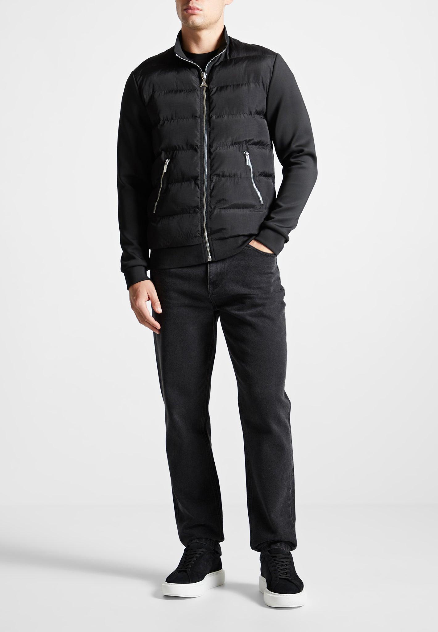 Nylon and Neoprene Quilted Jacket - Black Male Product Image