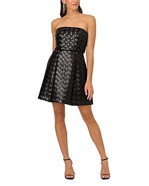 Womens Weaved Pleather Mini Dress Product Image