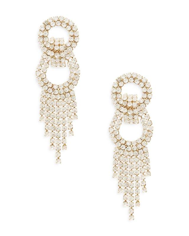 Ettika Gatsby Fringe Drop Statement Earrings in 18K Gold Plate Product Image