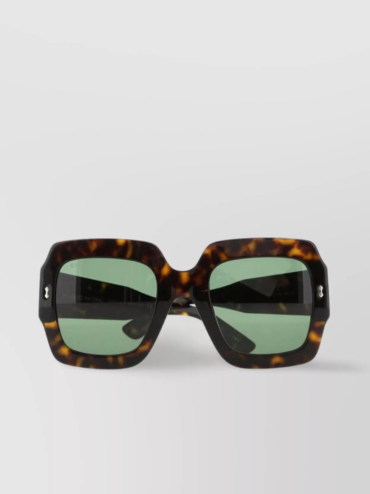 Acetate Square Frame Sunglasses In Green Product Image