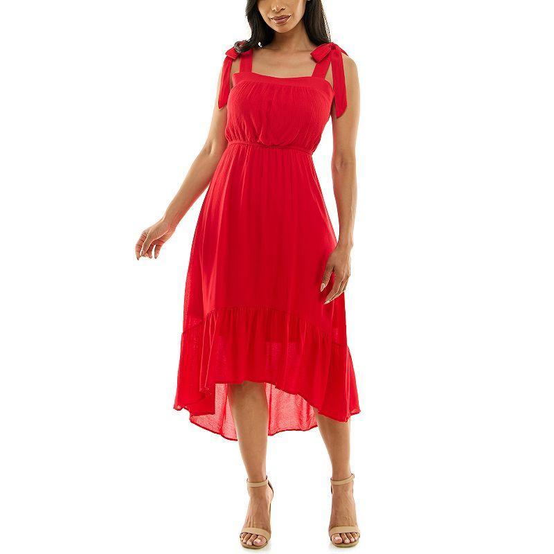 Womens Nina Leonard Hi Low Ruffle Hem Swing Dress Product Image