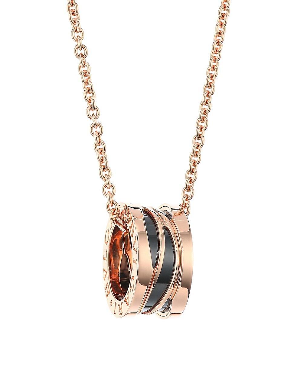 Womens B. zero1 Design Legend 18K Rose Gold & Black Ceramic Necklace Product Image