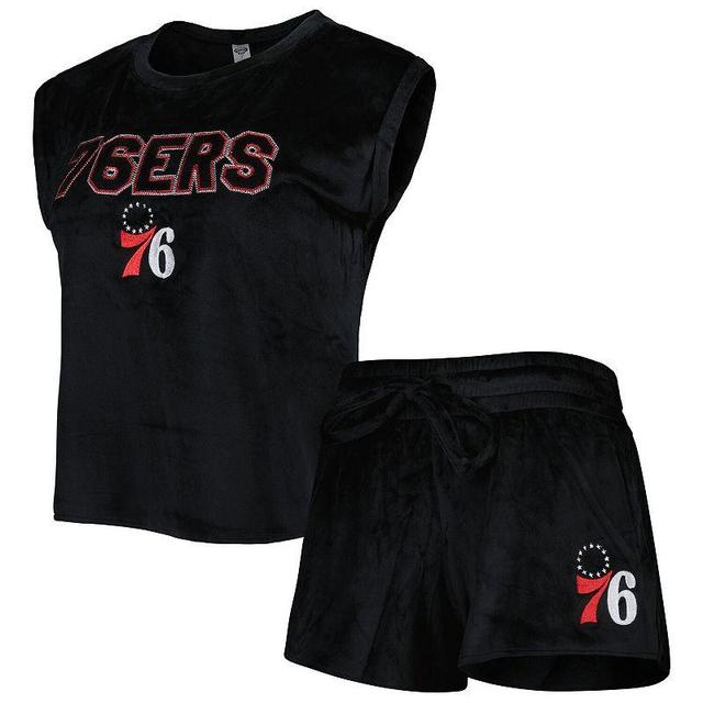 Womens Concepts Sport Black Philadelphia 76ers Intermission T-Shirt & Shorts Sleep Set Product Image