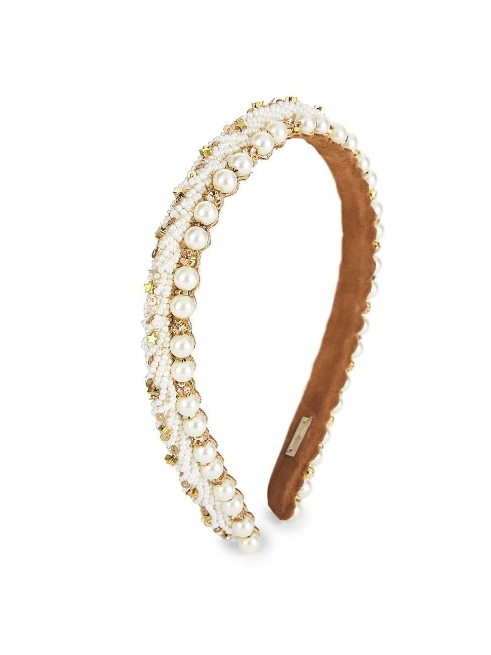 Womens Elizabeth Beaded Faux Pearl Headband Product Image