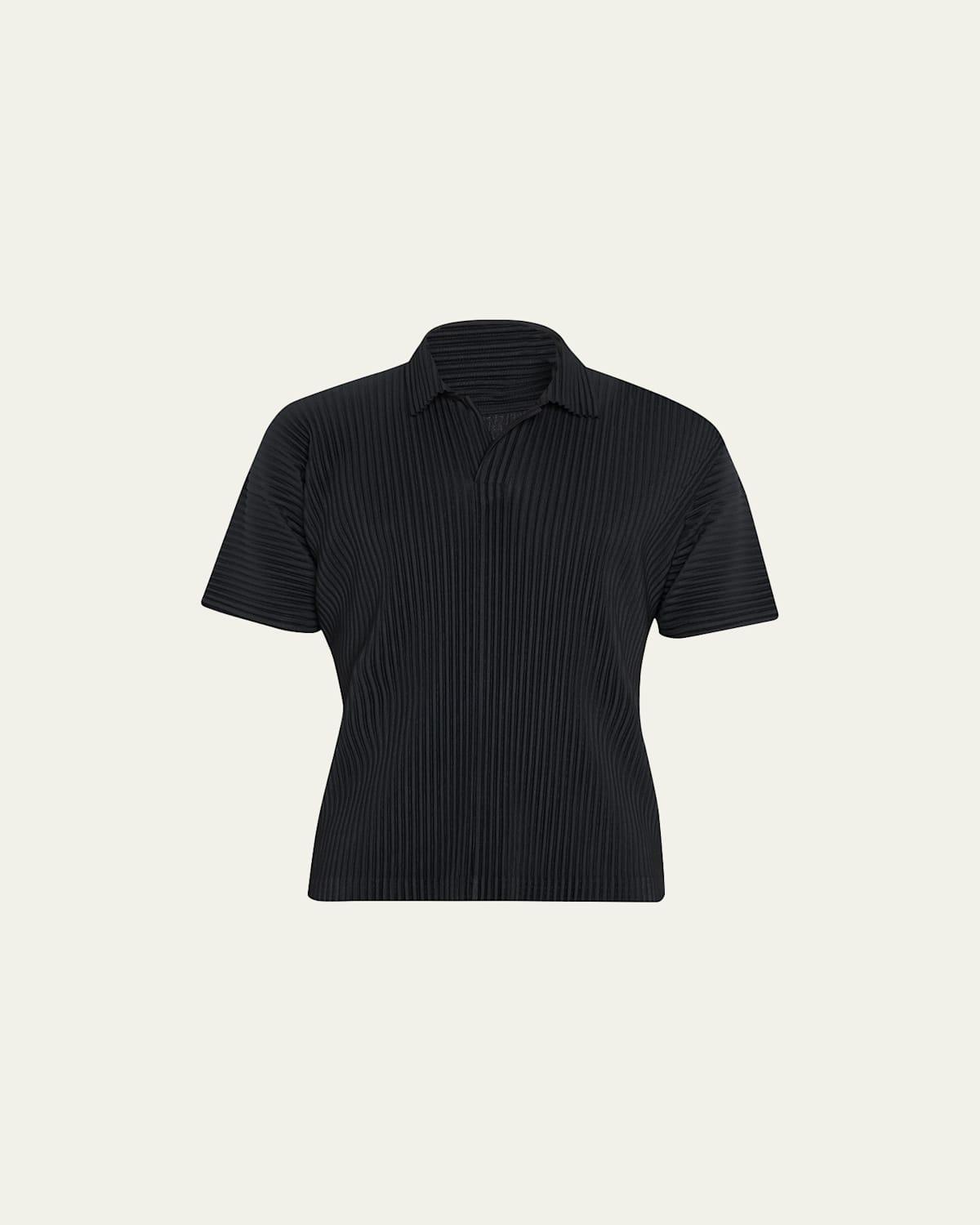 Mens Basics Pleated Polo Shirt Product Image