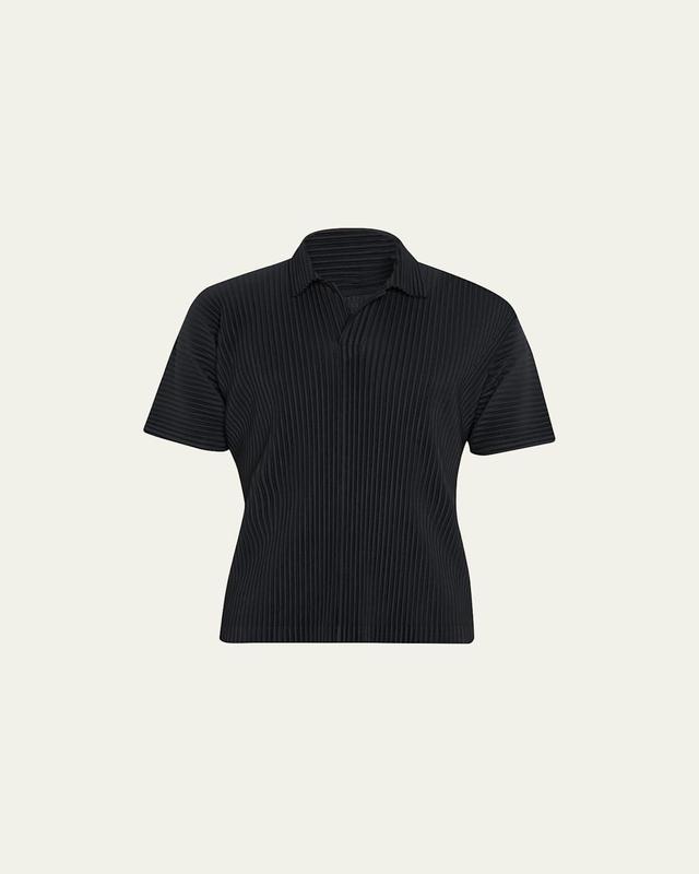 Mens Pleated Polo Shirt Product Image