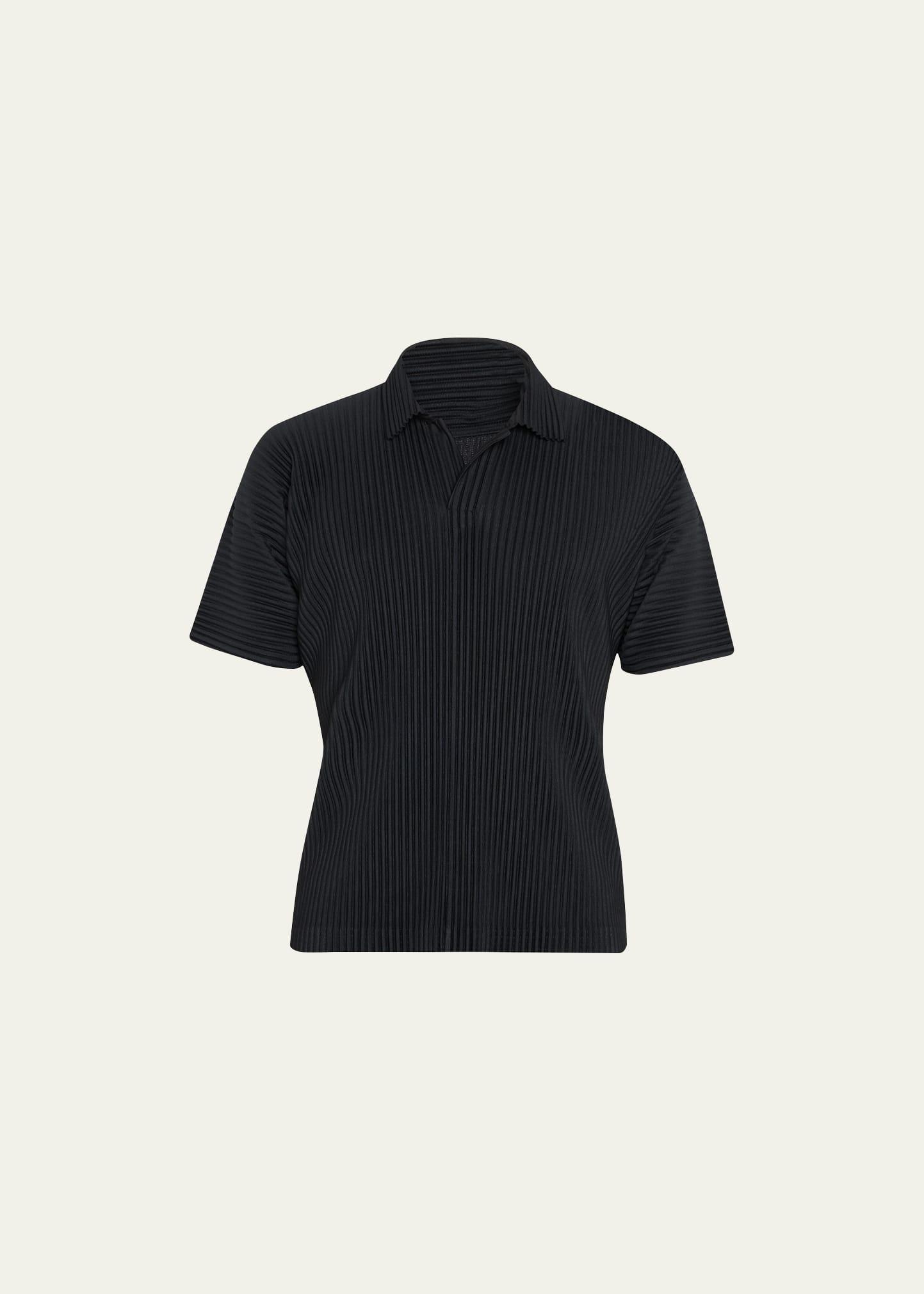 Mens Basics Pleated Polo Shirt Product Image