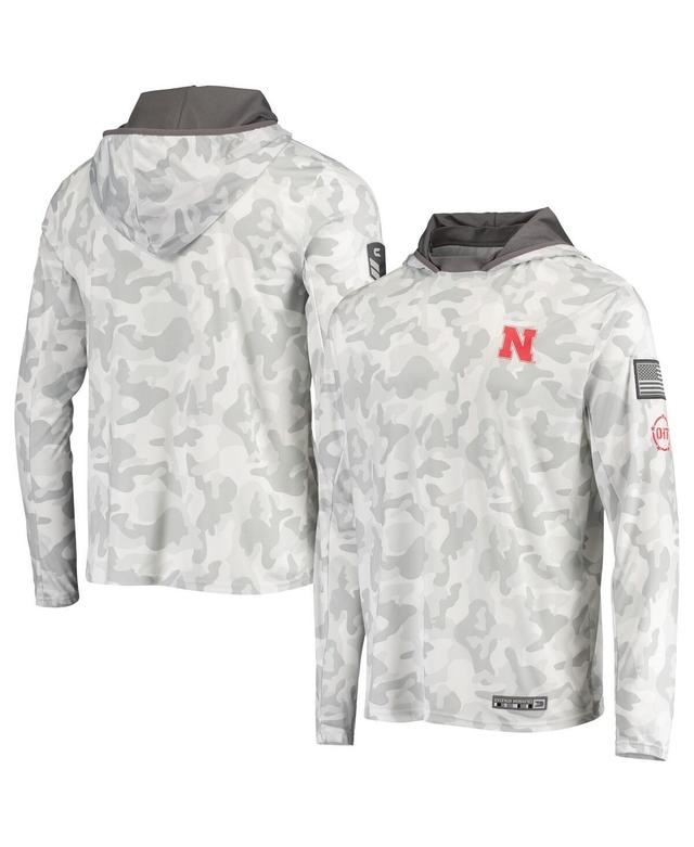 Mens Colosseum Arctic Camo Nebraska Huskers OHT Military Appreciation Long Sleeve Hoodie Top Multicolor Product Image