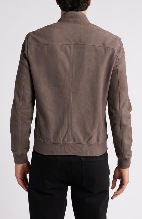 ALLSAINTS Kemble Suede Bomber Jacket In Concrete Grey Product Image