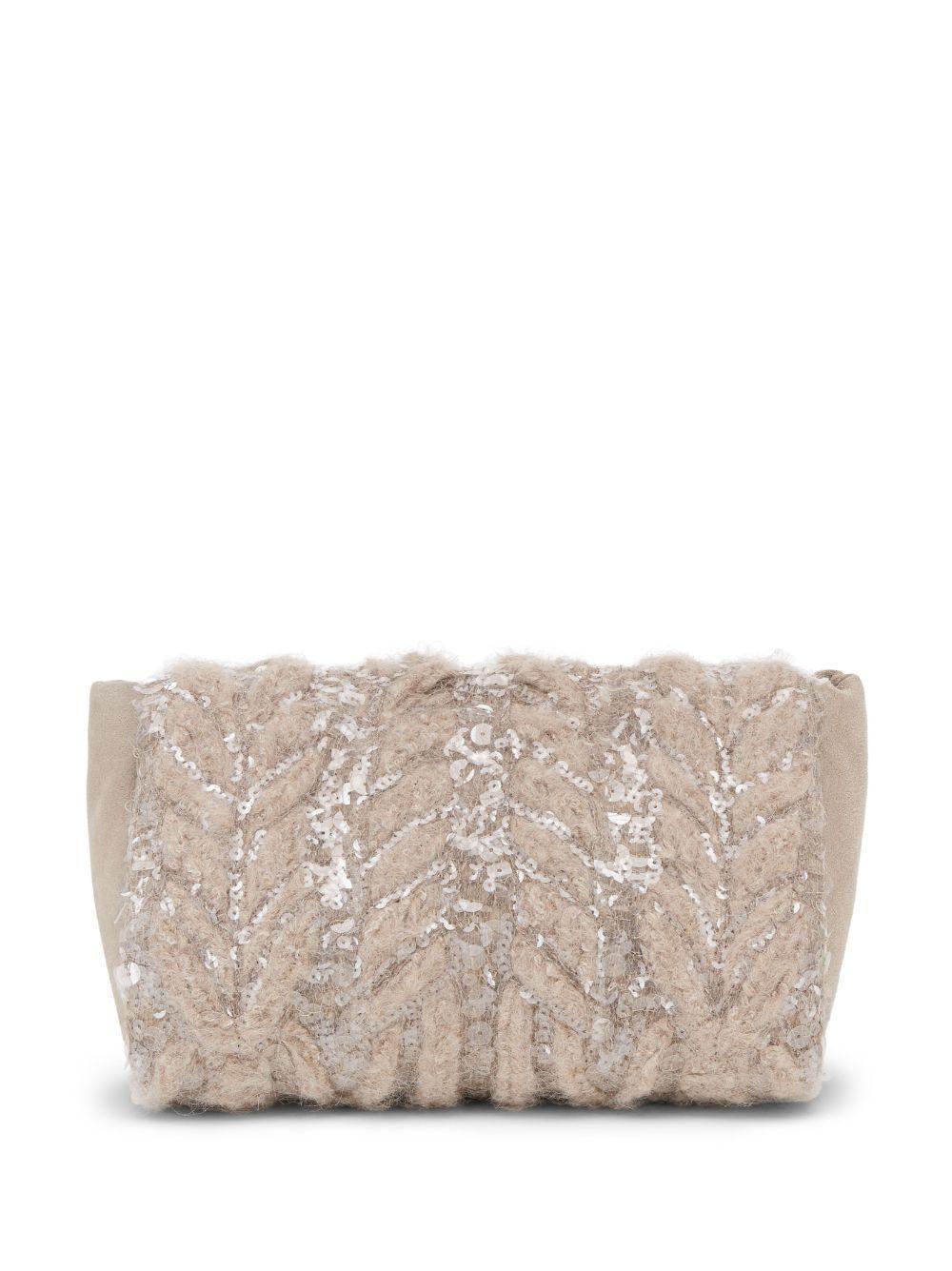 sequin-embellished clutch bag product image