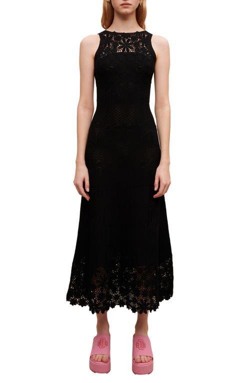 Maje Rebellina Crochet Midi Dress Product Image