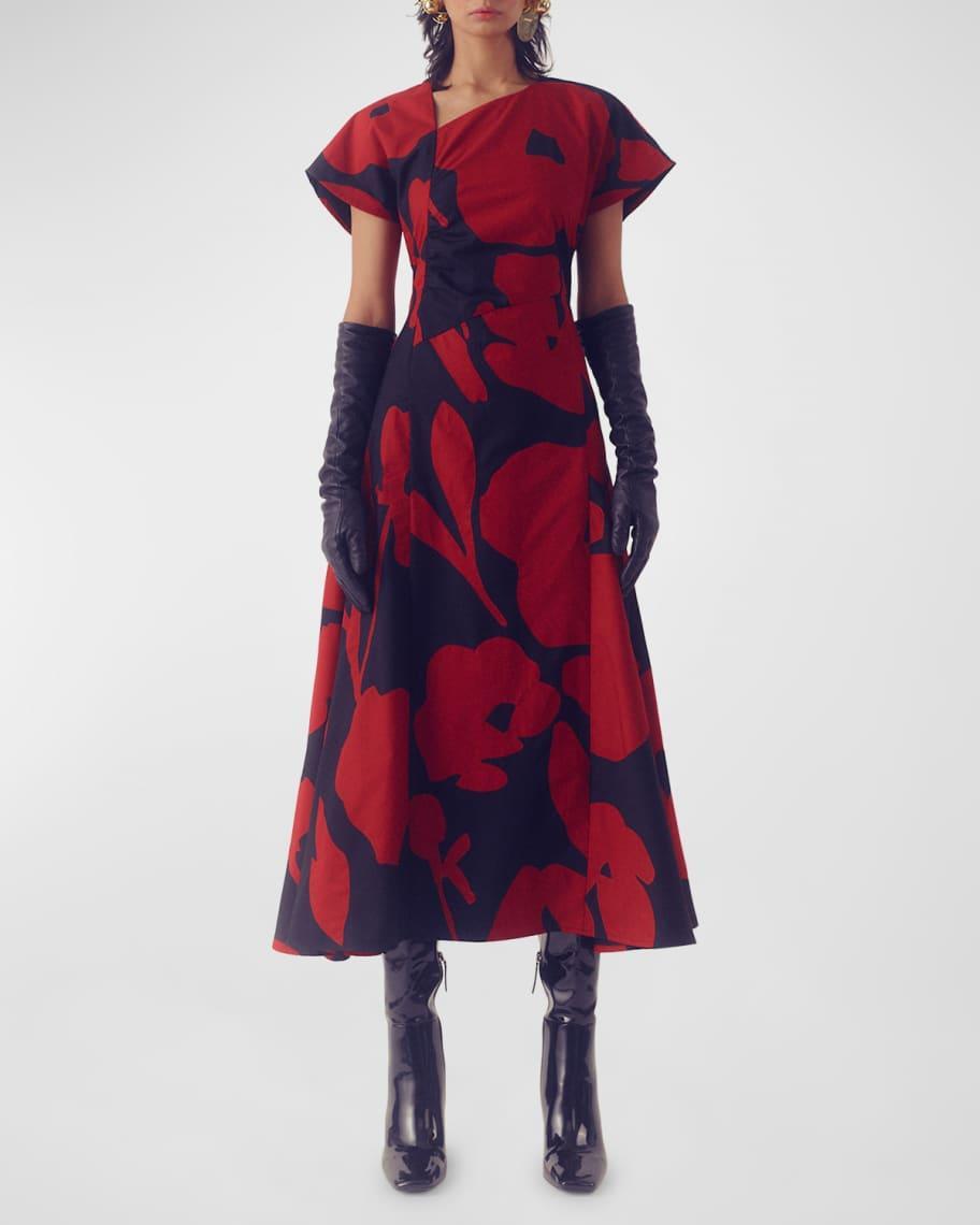 Regalia Floral-Print Asymmetric Midi Dress Product Image