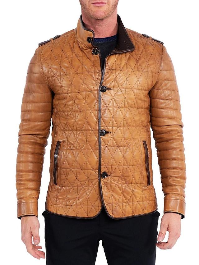 Mens Leather Field Jacket Product Image