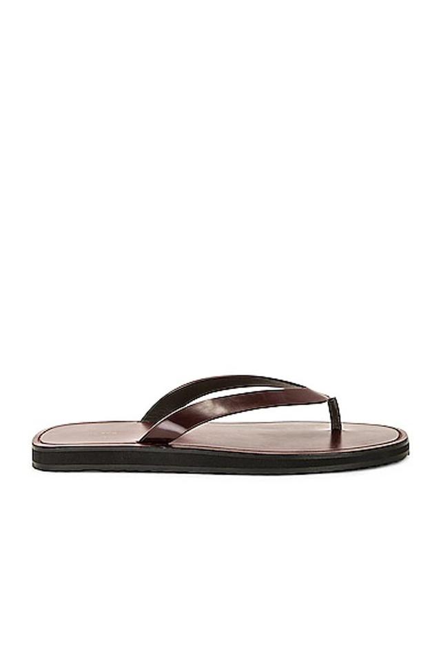 THE ROW City Leather Flip Flops In Bordeaux Product Image