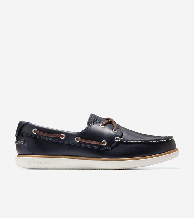 Cole Haan Mens GrandPr Windward Boat Shoes - Blue Size 10 Product Image