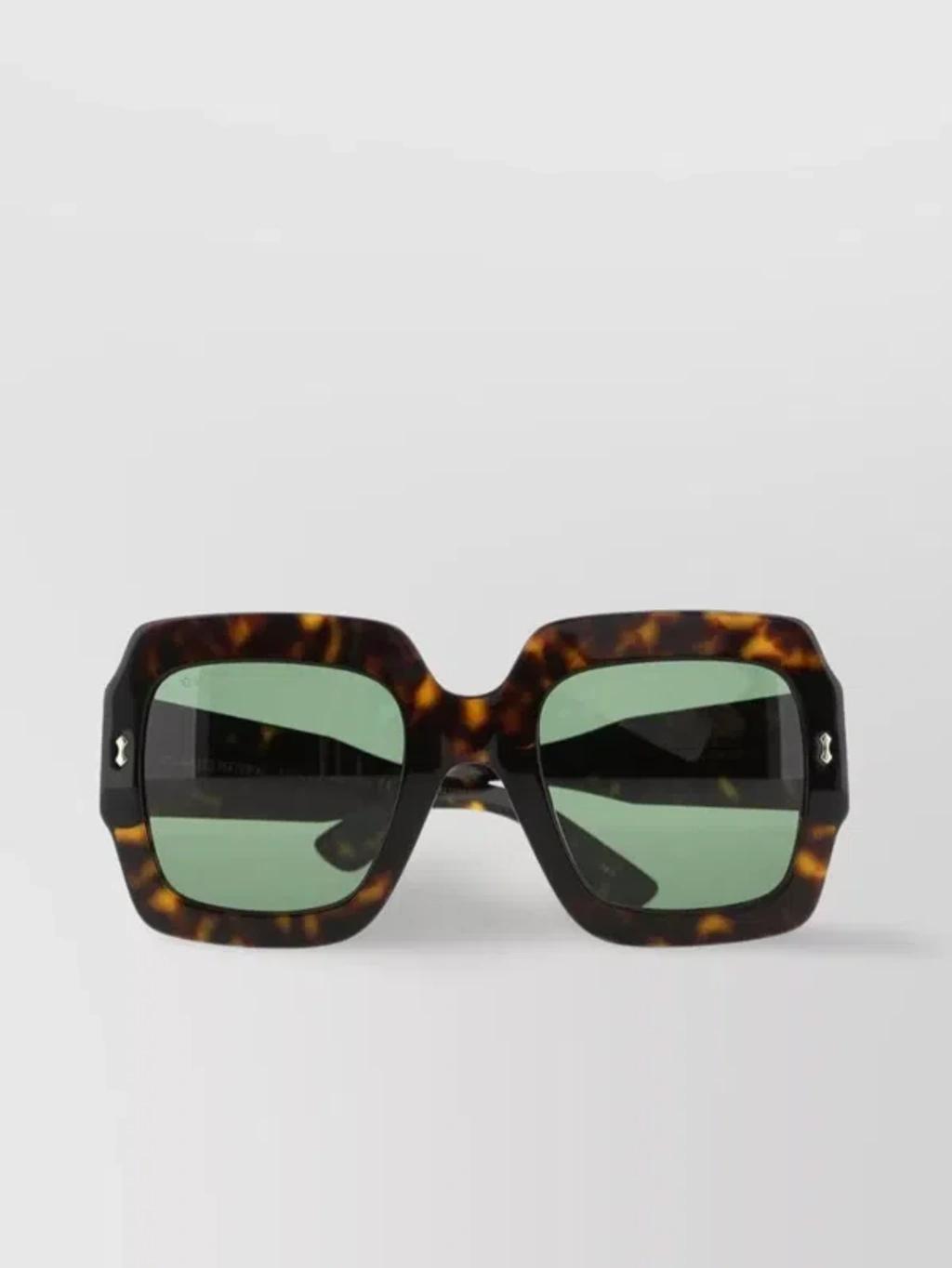 Acetate Square Frame Sunglasses In Green Product Image