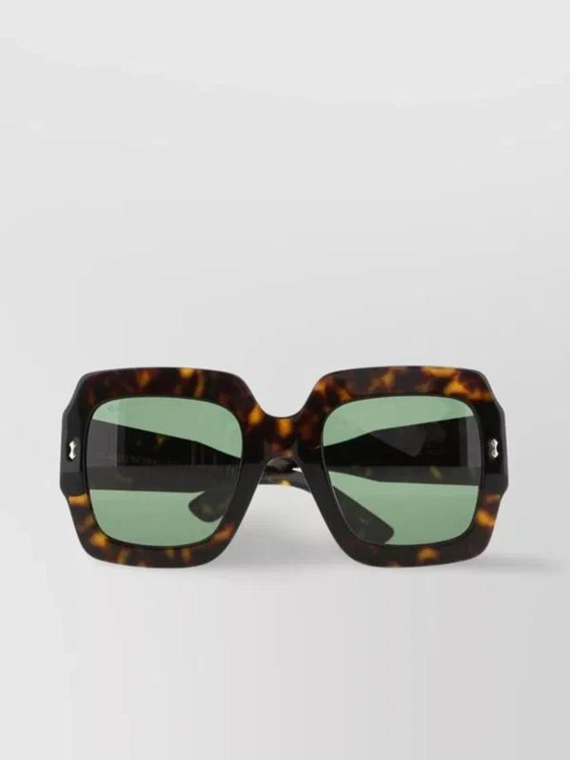 Acetate Square Frame Sunglasses In Green Product Image