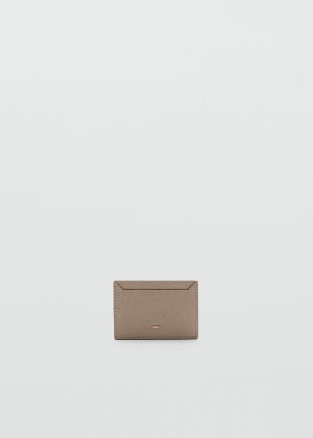 MANGO - Saffiano-effect cardholder light/pastel brown - One size - Women Product Image