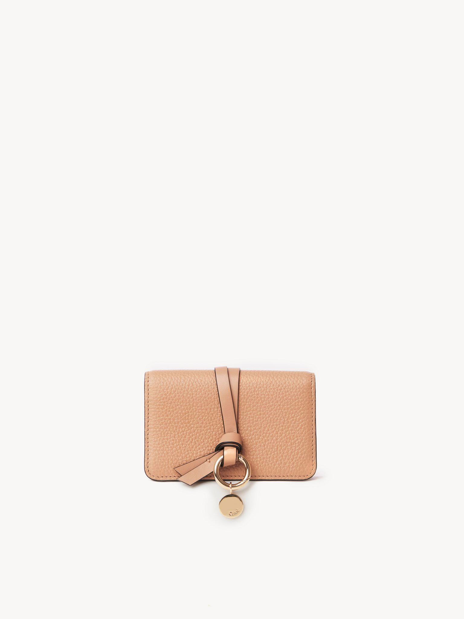 Alphabet card holder in grained leather Product Image