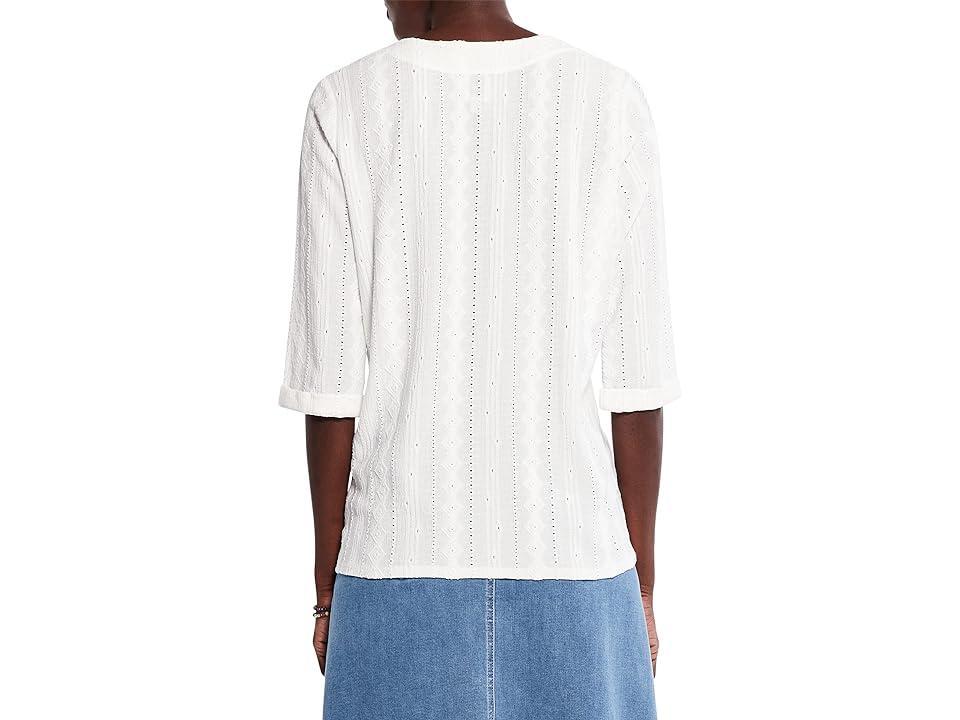 NIC+ZOE Embroidered Eyelet Popover Blouse Product Image