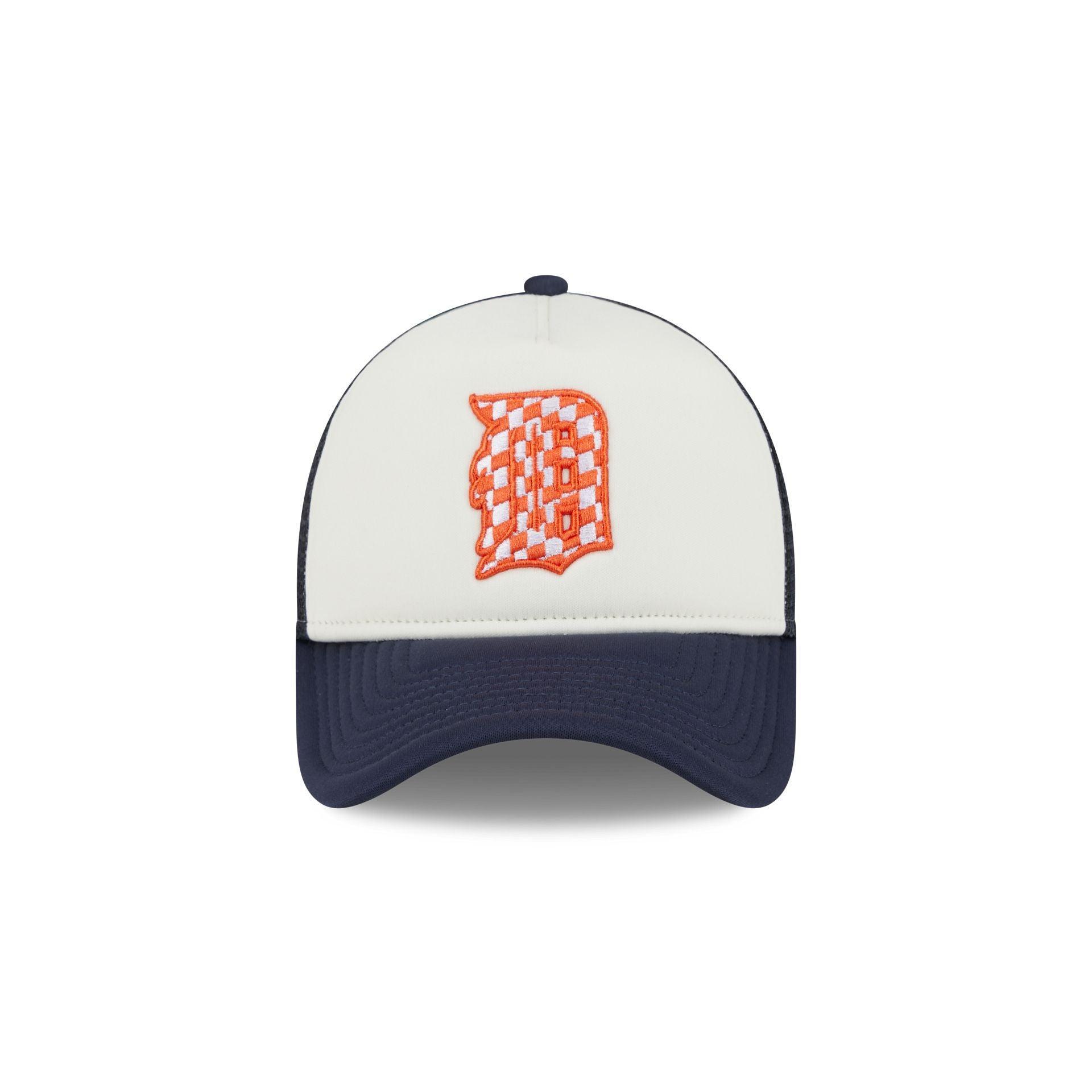 Detroit Tigers Checkered Flag 9FORTY A-Frame Trucker Hat Male Product Image