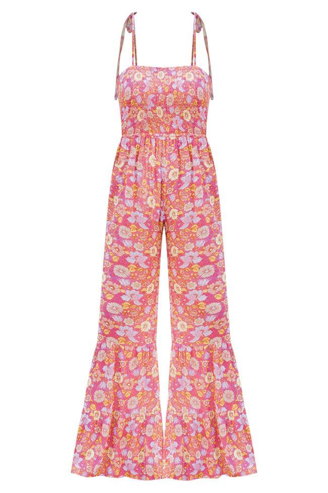 Aware of This Mauve Floral Print Flare Jumpsuit FINAL SALE Product Image