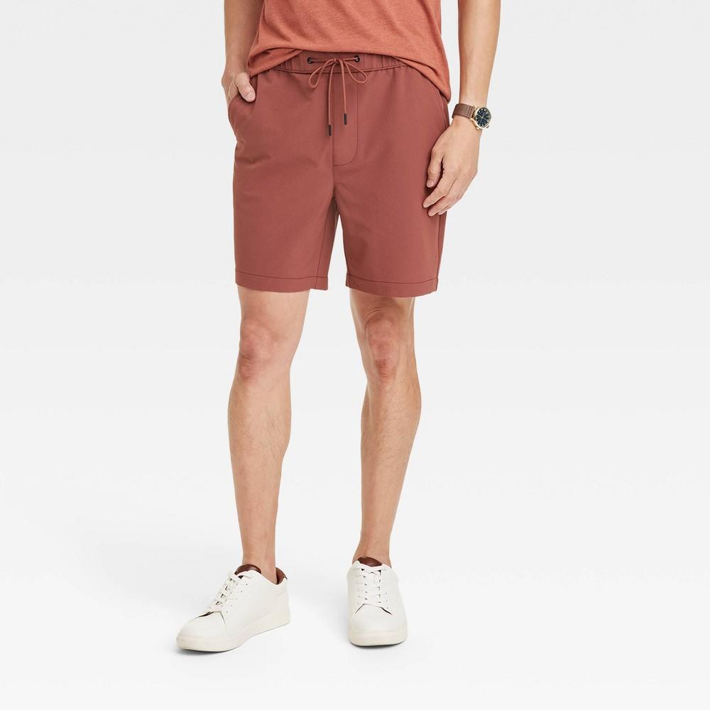 Mens 7 Woven Tech E-Waist Pull-On Shorts - Goodfellow & Co Rust XL Product Image