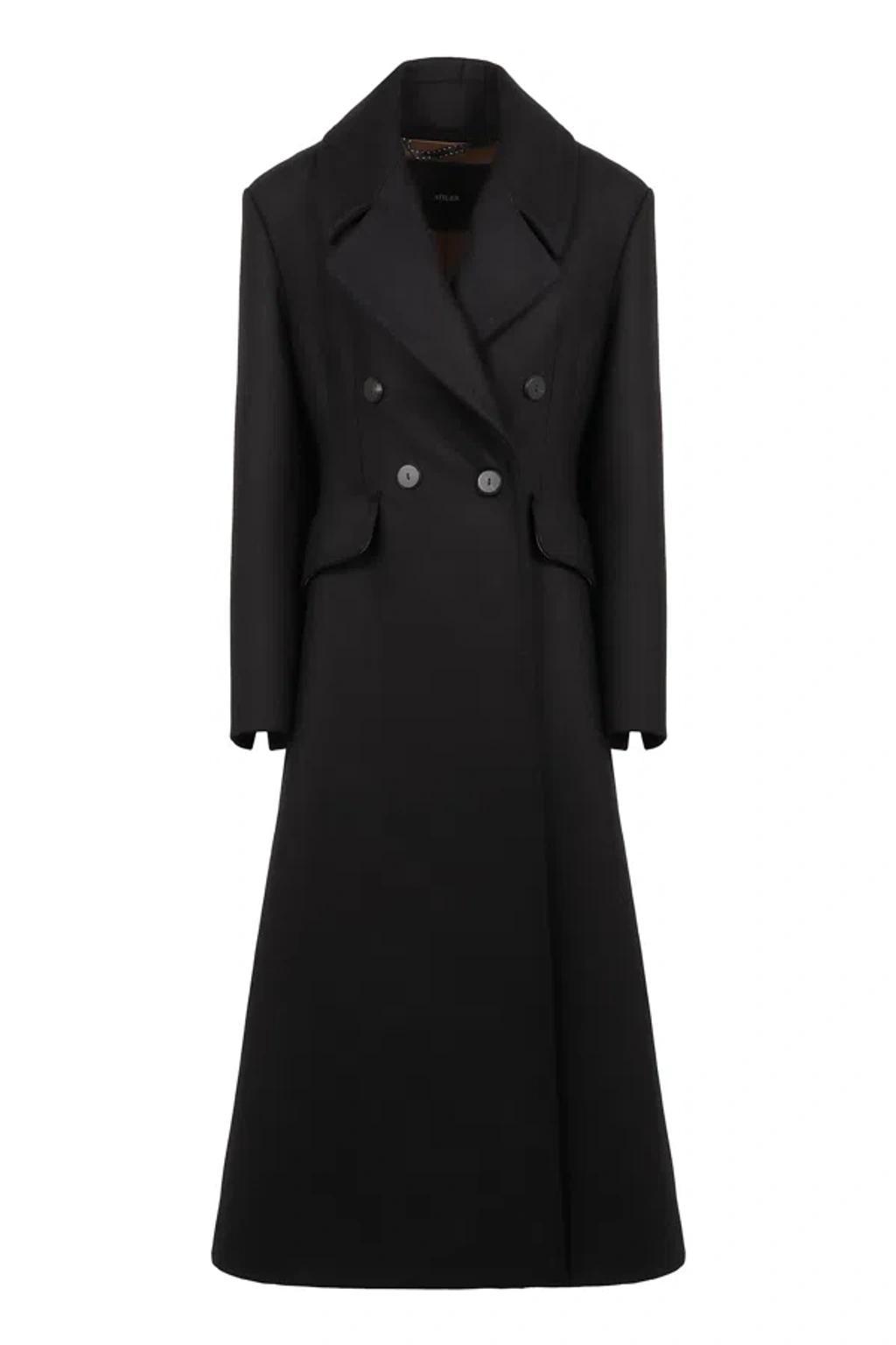 Bouquet Wool And Cashmere Coat In Black Product Image