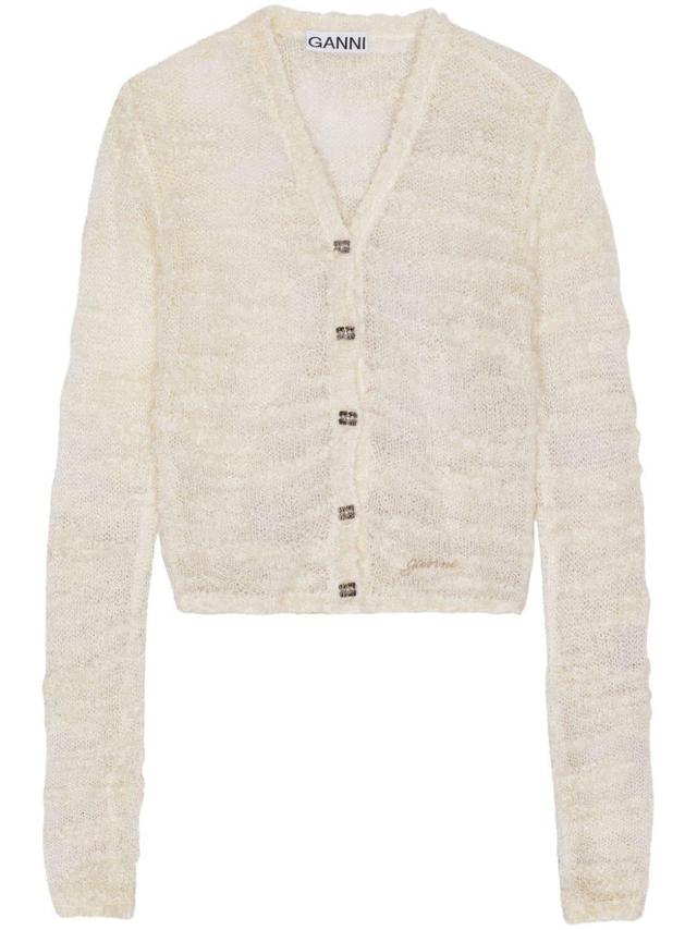 sheer open-knit cardigan Product Image