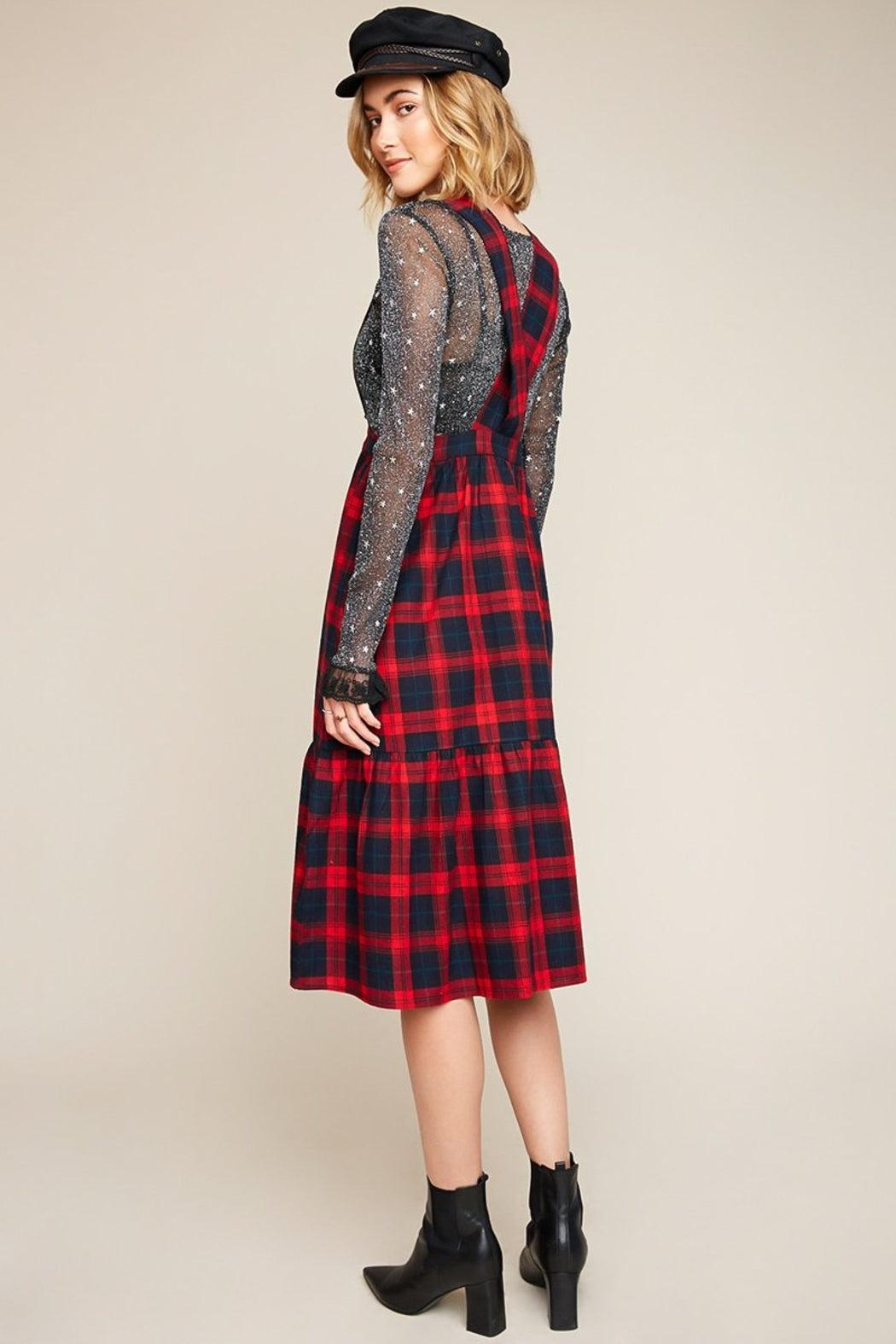 Women's Plaid Button-Down Midi Dress Product Image