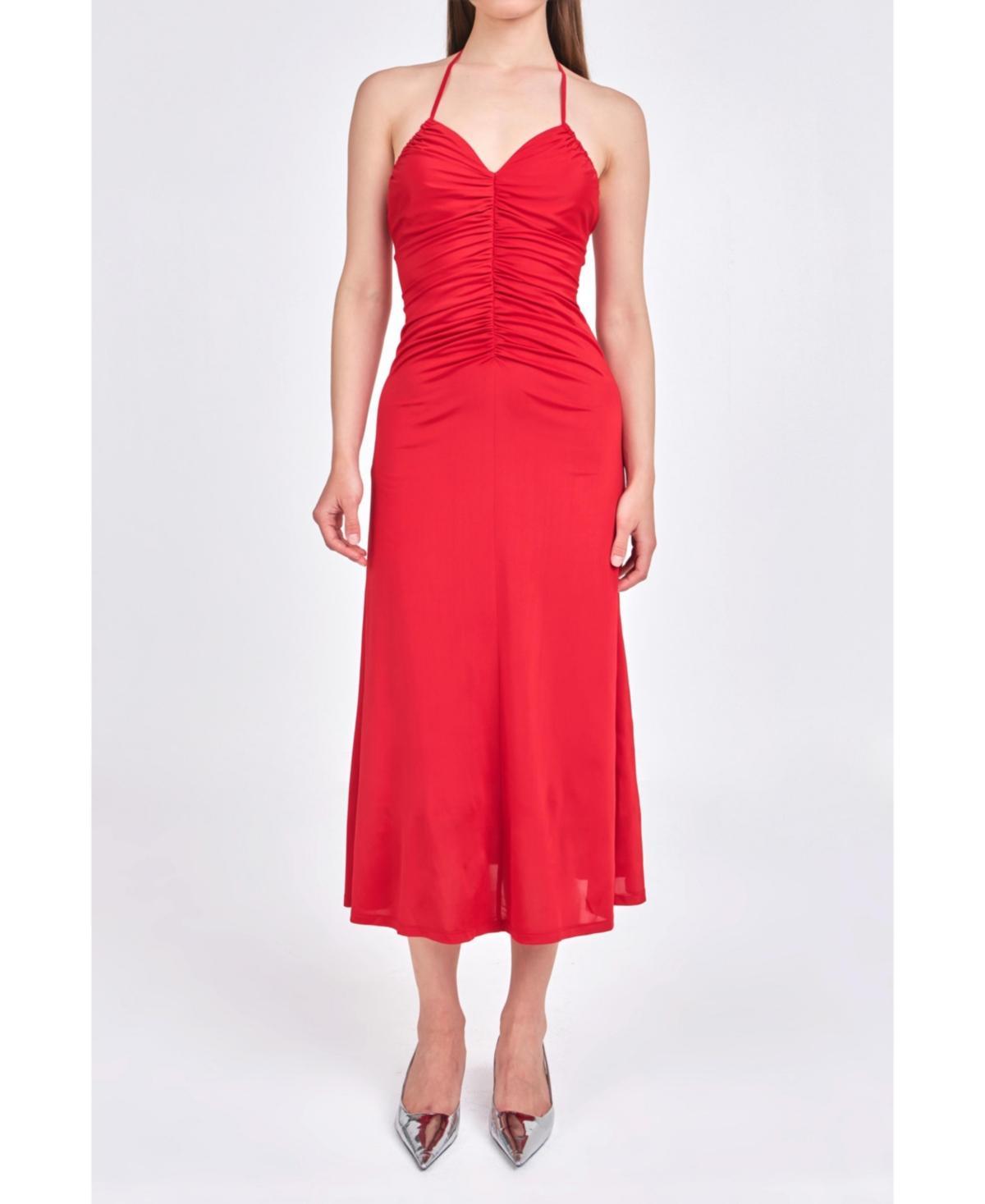 Endless Rose Ruched Halter Midi Dress product image