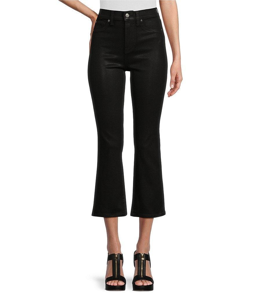 7 for all mankind Slim High Rise Coated Cropped Flared Jeans Product Image