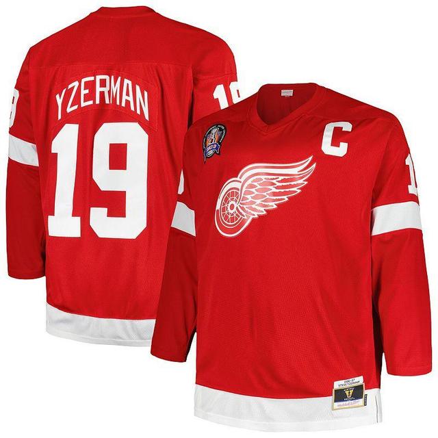 Mens Mitchell & Ness Steve Yzerman Detroit Wings Big & Tall Captain Patch Blue Line Player Jersey Product Image