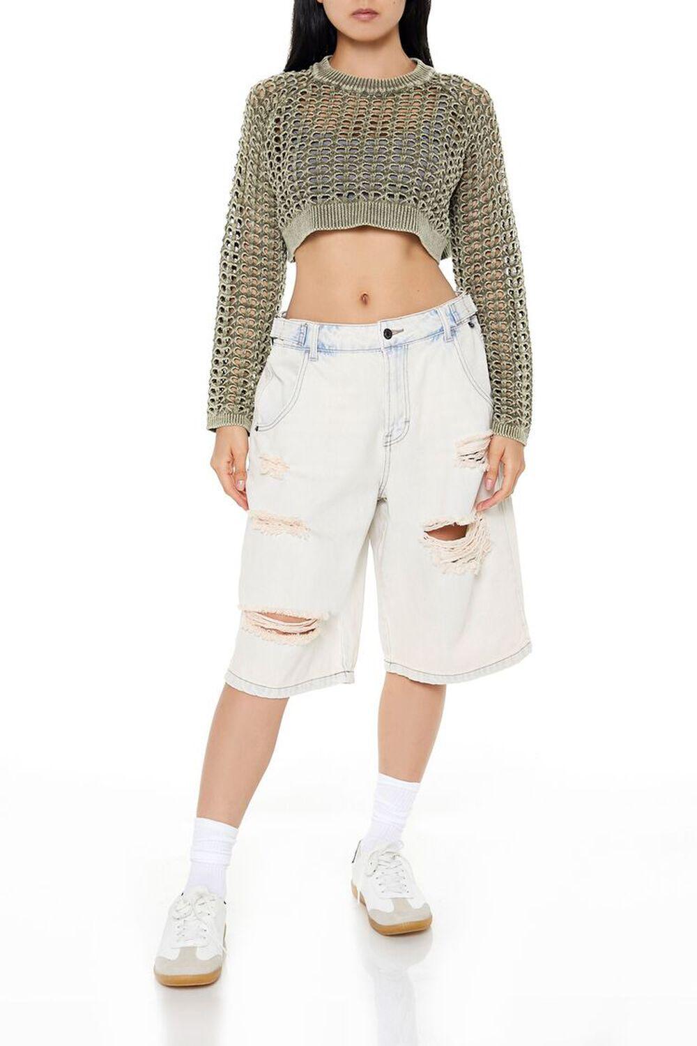 Cropped Netted Sweater | Forever 21 Product Image