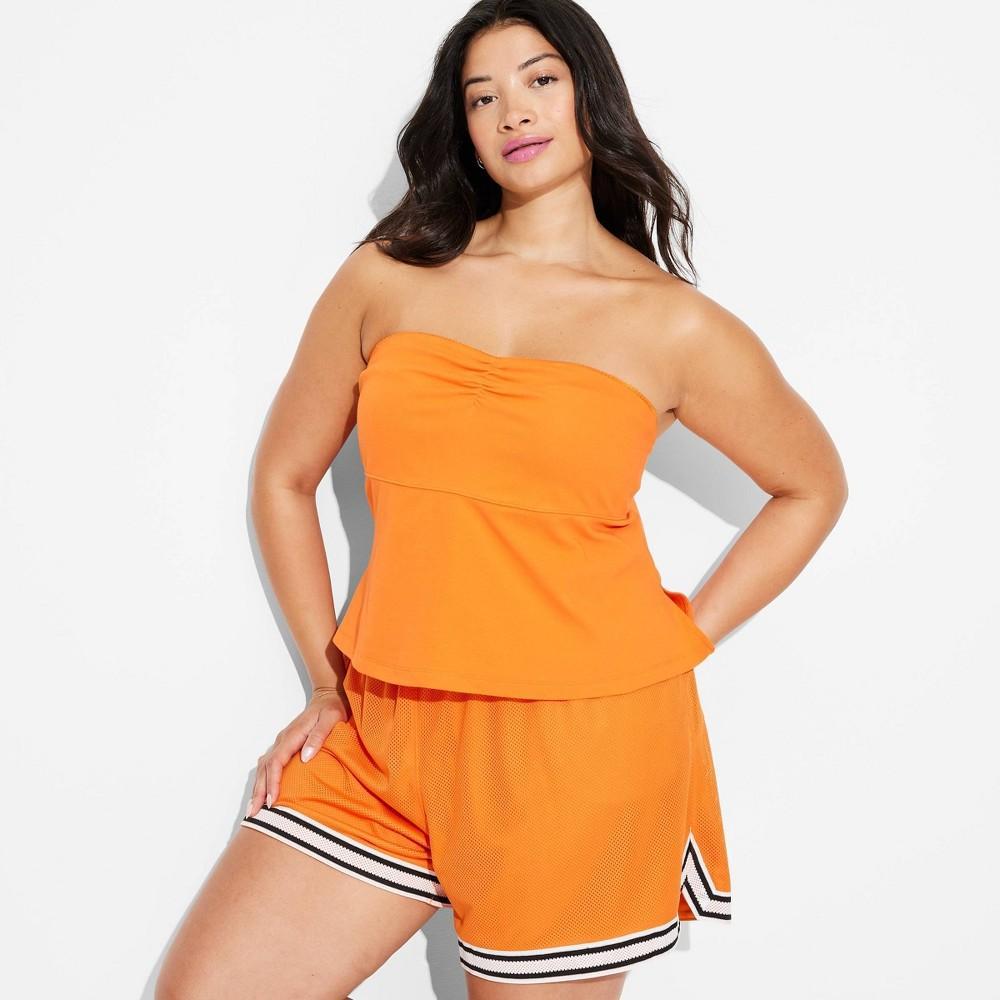 Womens Game Day Ribbed Tube Top - Wild Fable Orange 2X Product Image