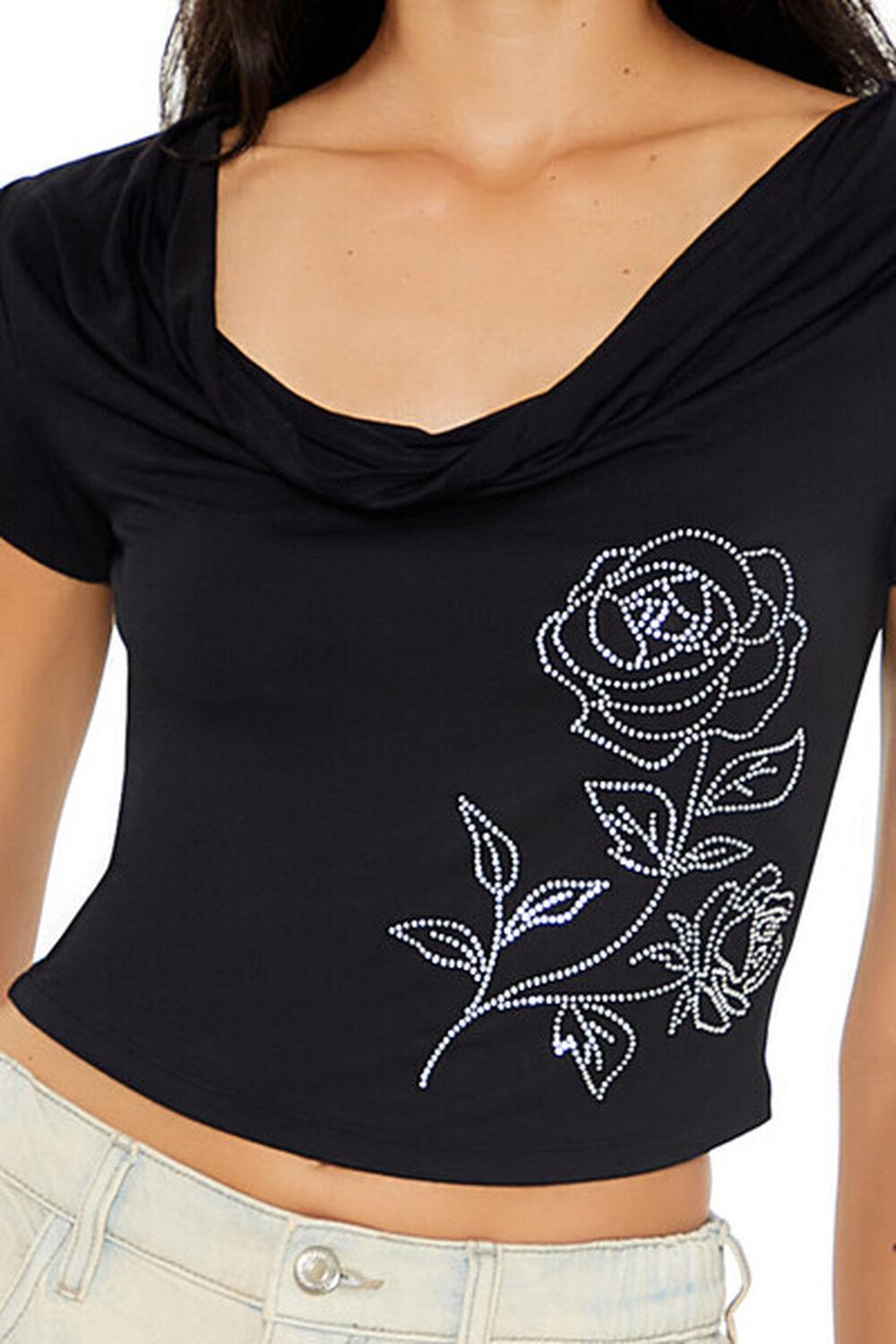 Rhinestone Rose Crop Top | Forever 21 Product Image