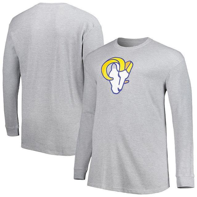 Mens Heather Gray Los Angeles Rams Big & Tall Waffle-Knit Thermal Long Sleeve T-Shirt Product Image