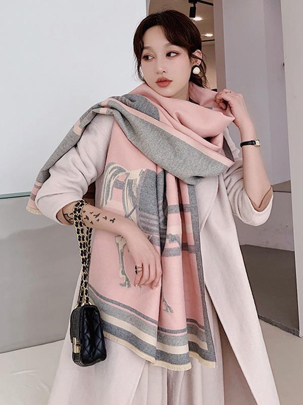 Personality Warm Cartoon Print Shawl&Scarf Product Image