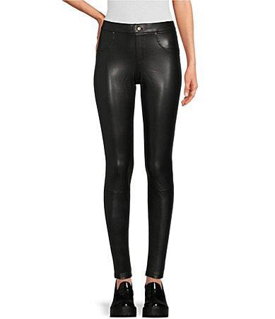 HUE Leatherette Jeans Mid Rise Full Length Leggings Product Image