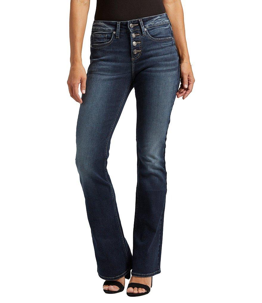 Silver Jeans Co. Suki Mid Rise Exposed Button Fly Bootcut Jeans product image