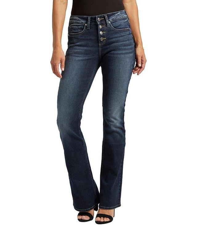 Silver Jeans Co. Suki Mid Rise Exposed Button Fly Bootcut Jeans Product Image